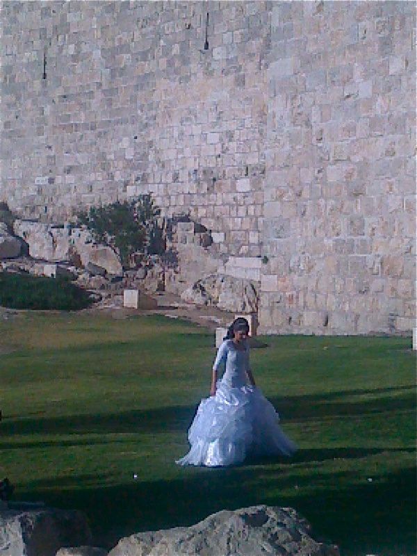 Bride outside the walls of Old